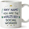 MUGFFINS Personalised Mug for Social Worker - in English - World's Best - Funny Custom Gift for Colleagues - Ceramic 11oz Mug