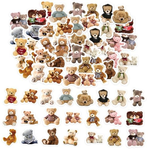 46pcs Aufkleber für Scrapbooking Kleine Scrapbook Aufkleber Set, Journaling Bullet Junk Journal Supplies, Planer, Kid DIY Art Crafts, Laptop, Koffer (Kleiner Bär)