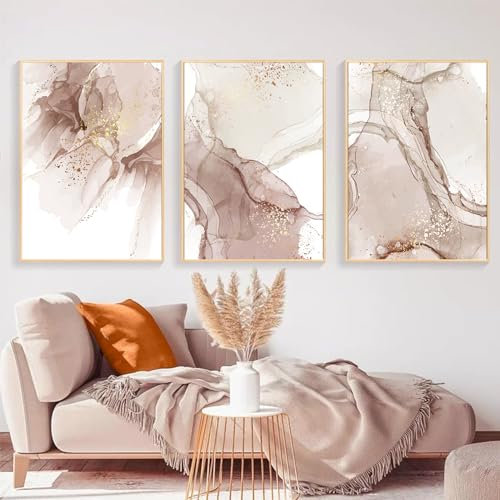 Rosa abstrakte Wandkunst Modern Abstraktes Bild Rosa und Grau Abstrakte Kunst Rosa Weiß Gold Malerei Abstrakte Marmor Wandkunst Goldfolie Gemälde Luxus Abstrakte Wandkunst Wohnzimmer 40,6 x 61 x 7,6