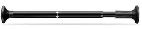 KMOCEPLY Tringle à rideau de douche extensible de 50 à 80 cm - Solide - Sans perçage - Tringle télescopique en acier inoxydable - Réglable - Noir
