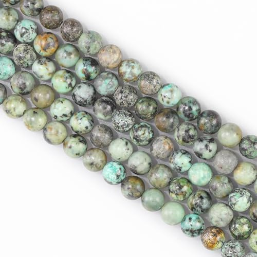 Beads for Jewelry Making - 4mm Round Crystal African Turquoise Gemstone Stone - 85pcs for Jewellery Making