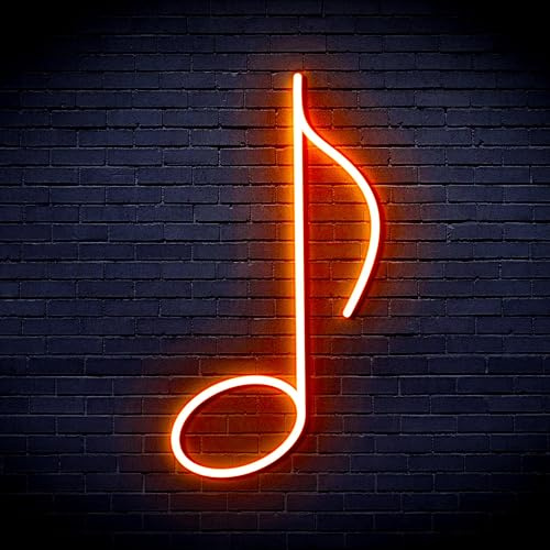 ADVPRO St16s43-fnu0074-o LED-Neonschild mit Musiknote, flexibel, Silikon, Orange