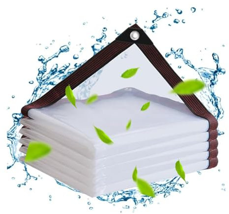JMDNTQ Transparente Plane mit Ösen 3x8m, Wasserdicht Plane, Gewebeplane Abdeckplane aus Kunststoff, für Camping Balkon Garten Pflanzen Gewächshaus Pet Hutch Dach