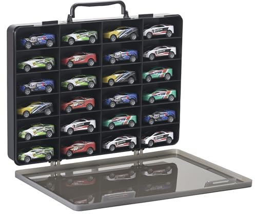 Risou Black Toy Storage Box - 24 Compartments - 14.2 x 10.2 x 2 inches - Simple, Functional - For Toys, Toy Transport
