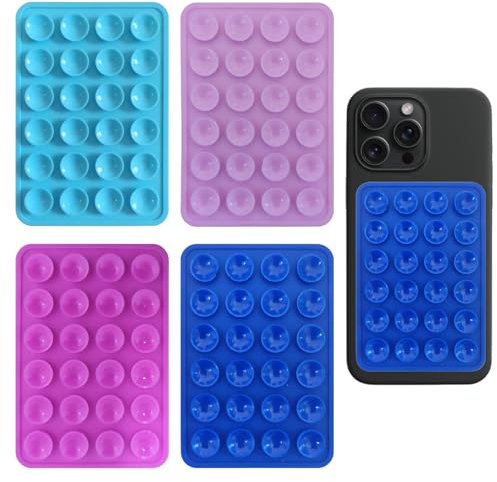 iLamvie Pack de 4 ventouses en Silicone pour Tous Les modèles de téléphones,Support de téléphone antidérapant pour Selfies et vidéos,Durable et Facile à Utiliser(Bleu foncé,Bleu Ciel,Rose,Rose)