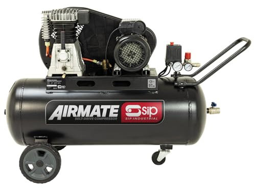SIP Airmate Belt Drive Air Compressor, 230V 13A, 100L, 3hp / 2.2kW, 145psi / 10 Bar 14CFM 97dB