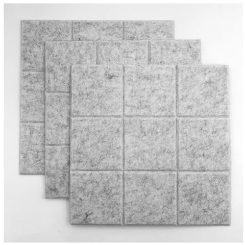 Individuell zusammensetzbare Pinnwand aus Filz nach Farbe, 3 Stück 30 x 30 cm selbstklebende Korktafel, 0,9 cm Notizen, Kalender, Bildertafel für Büro, Wohnzimmer, Schlafzimmer (Silber Grau)