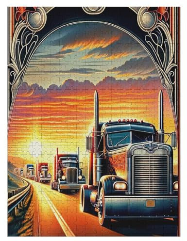 Puzzles Für Erwachsene 500 Teiliges LKW Puzzles Für Erwachsene Holzbrettpuzzles Denksportaufgaben Für Erwachsene (55×41cm)