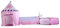 Benebomo 3-in-1 Prinzessin Spielzelt mit Tunnel für Kinder, Rosa mit Kronen-Design, Kinderspielhaus mit Aufbewahrungstasche