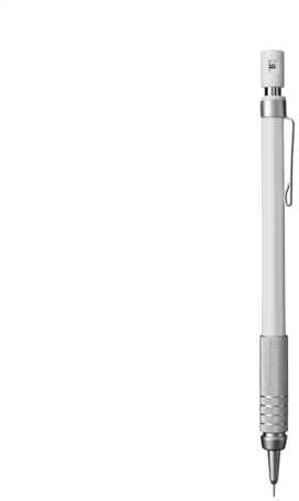 MUJI 無印良品 Druckbleistift mit niedrigem Schwerpunkt, 0,3 mm, weiß, gerändelter Messinggriff (0,3 mm)