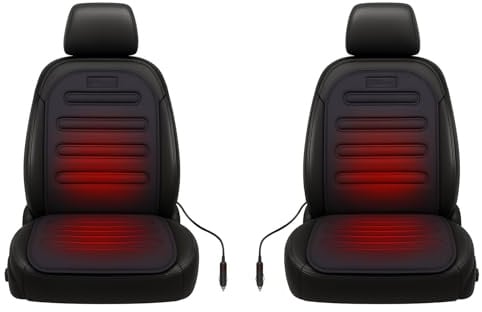2er Set Autositzauflage Winter 20mm Polster rutschfest Universal 91x43 cm | BURI Doppelpack, wasserabweisend, ergonomische Rückenstütze, Seitenairbag geeignet, Polyester, PKW SUV LKW Wohnmobil