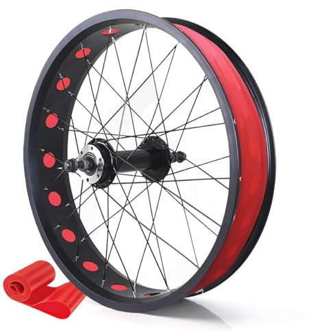 20/24/26 X4.0 Für Fatbikes Snow Bike/Beach Bike Fahrrad Vorderrad Hinterrad Scheibenbremse E-Bike Laufrad Set QR 135 Mm/195 Mm 36H Naben 14G Speichen Radsatz Für 7-12er Freilauf(Rear,20)