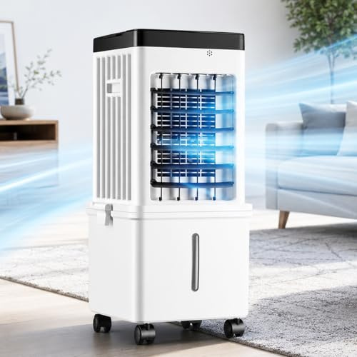 Yqyc Condizionatore Portatile Senza Tubo con Raffreddamento a Ghiaccio, Raffrescatore Evaporativo con Umidificatore e Telecomando per Casa, Camera da Letto