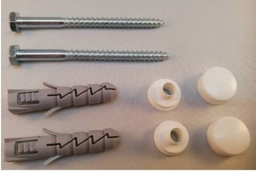 WC Toilet PAN Bidet Fixing KIT Set Screws Plug Washer White Cap