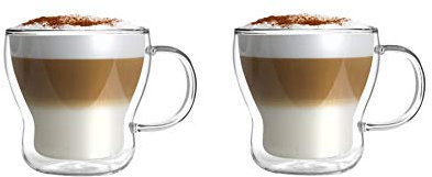 Vialli 26438 Design Bolla doppelwandige Kaffeegläser, 370 ml, 2 Stück, glas
