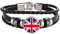 Großbritannien Flagge geflochtenes Armband Leder Kette Kristall Armband Souvenir, Mode handgefertigte Armband für Mann & Frau besonderes Tagesgeschenk