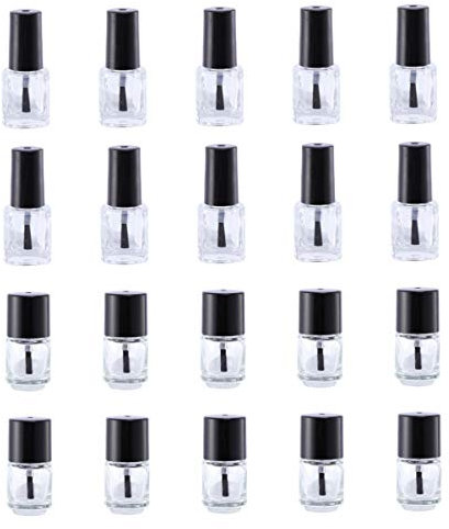20pcs Nail Polish Bottle Nail Varnish Empty Bottles Nail Polish Refilled Bottle Glass Bottle Nail Polish Nail Polish Brush Replacement Clear Nail Bottles Perfume Bottle Travel Bulk