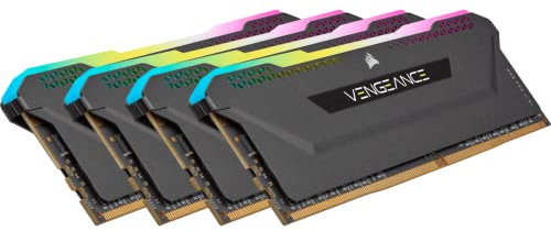 Corsair Vengeance RGB PRO SL 32GB (4x8GB) DDR4 3200MHz C16, Illuminated Desktop Memory Kit (10 Individually Addressable RGB LEDs, Wide Compatibility, Optimised for Bandwidth & Response Times) Black