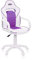 duehome | DRW, Silla Gamer, Silla de Oficina Gaming Estudio o Escritorio, Acabado en Símil Piel Blanco y Lila, Medidas: 46,5 cm (Ancho) x 46 cm (Largo) x 98-109,5 cm (Alto)