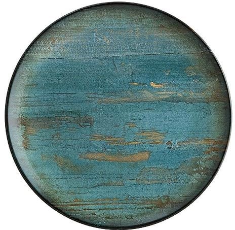 6x Frühstücksteller Speiseteller Essteller Servierteller Geschirr Teller flach 21cm Bonna Madera Mint Gourmet, Mint, Braun, Blau, Grün
