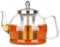 PluieSoleil Glass Teapot with Infuse 1200ml infusers for Loose Tea,Clear with 304 Stainless Steel Tea Strainer
