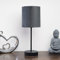 Hove Metal Table Lamp with Velvet Grey Shade