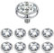 PunkTracker Kit de piercing cutané en acier chirurgical avec micro ancre cutanée et zircon cubique 14 g, Métal