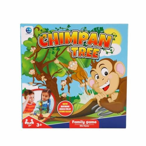 HTI Chimpan Tree Family Board Game | Fun Toys for All the Family | Catapult Your Monkeys Into the Tree to Win | Jumping Monkeys Family Board Game | Perfect for Birthday Parties And Holiday Games | 3+