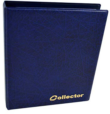 Collector Münz-Sammelalbum für 120 Verschiedene Münzen-Größen, für 2 Euro Münzen und andere mittlere Größe - mit Seiten - BLAU Münzalbum