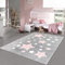 Teppich-Traum Hochflor-Teppich Kinderzimmer weich rosa weiß Sternen in anthrazit 160x230 cm