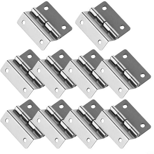 10/100 bisagras de media superficie para el pecho, bisagras de puerta desplazadas, bisagras de acero semiocultas, bisagras retro de tres pliegues para madera, puerta, armario, muebles (10 unidades)