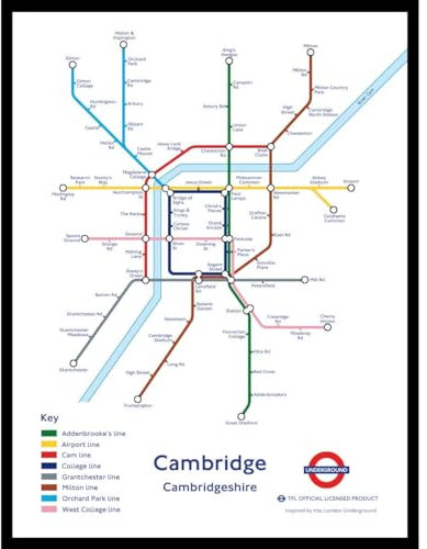 The Happy Puzzle Company - Cambridge Underground Jigsaw Map 1000 Pieces - Jigsaw Puzzles for Adults 1000. This is an official Transport For London licenced product.