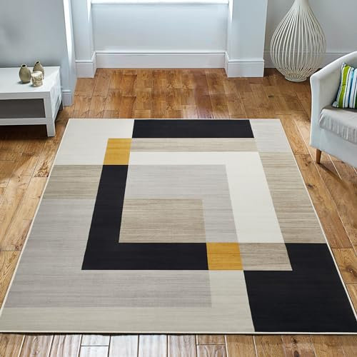 Imperial Rooms Area Rugs Living Room - Printed Rugs for Bedroom 60x110 Cm Non Shedding Modern Kitchen Rug Super Soft Geometric Style Classic Carpet Easy to Clean (Milo)