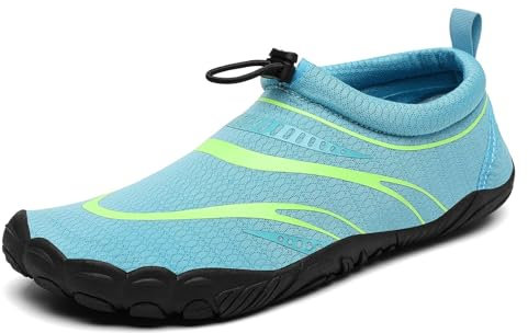 Mishansha Unisex Badeschuhe Schnelltrocknend Mesh Erwachsene Wasserschuhe Atmungsaktiv Dicke Sohle Wassersportschuhe Sommer Outdoor Aquaschuhe, Azurblau 46
