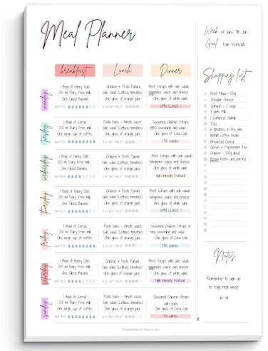 Wochenplaner, Schreibtischunterlage | 50 undatierte A4-Seiten zum Abreißen