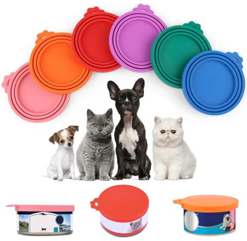 6 Stück Deckel Für Dosen, Tierfutter-Dosendeckel Katzenfutter, Tierfutterdosen Mehrweg Deckel, Universal Silikon Deckel für Katzen-und Hundefutterdosen