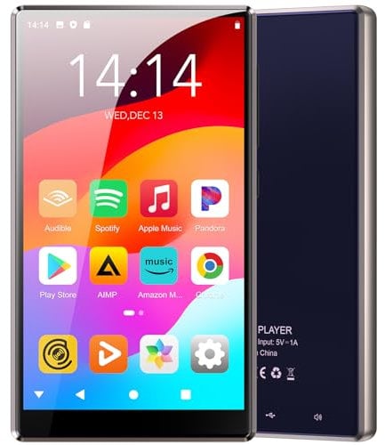 Lettore MP3 con Bluetooth e Wi-Fi, Lettore Musicale Oilsky da 80 GB con Spotify, Lettore MP4 Android 1080P da 4,7 Pollici con Apps come Amazon Music, Pandora, Audible (Viola)