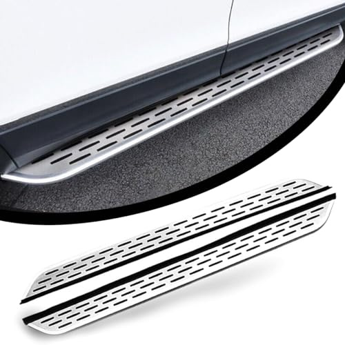 2 barres latérales de marchepied noires pour VW Volkswagen Touareg 2011-2018 marchepied noir pédale en aluminium (avec support)