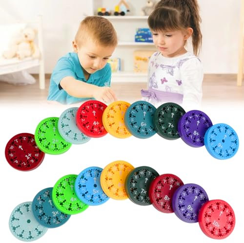 AUAUY 18 Stück Math Fidget Spinners, Zahlen Fidget Spinner Spielzeug, Lindert Stress Zappel Lernspiel Spielzeug, Additions Subtraktions Multiplikations und Divisions Mathe Lernspiele Zappel Spielzeug