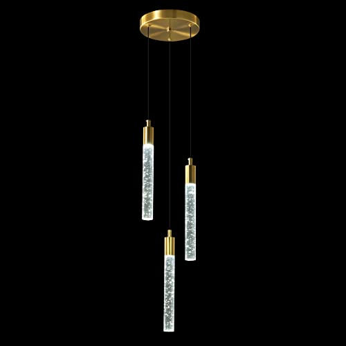 ZPBSJ Moderne Kücheninsel Pendelleuchte LED Gold Mini Pendelleuchte Goldene Nachttisch Kleine Pendelleuchten（3-Licht）