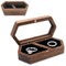 Cragmut Walnuss Holz Ringbox Hochzeit, Ringschatulle Hochzeit Ring Box mit Samt Innenfutter Doppelfach für Verlobungsringe und Trauringe für Hochzeit Verlobung Jubiläen