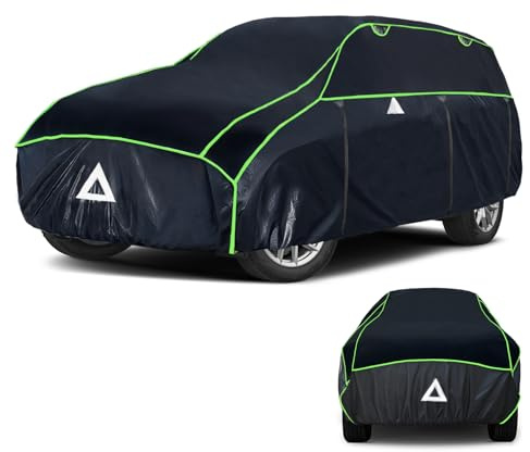 Cowtcver Hagelschutzplane Auto Autoabdeckung, SUV Hagelschutzgarage mit Separater Sonnenblende, Abdeckplane für Hagel Sonne Regen Schutz, Hagelschutz Vollgarage für 4x4/Kombi 460 bis 485 cm