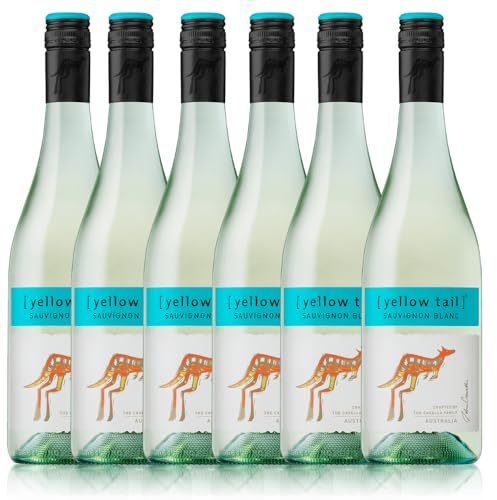 Yellow Tail wine | Australian | 75cl | 11.5% ABV | Crisp White wine | Vegan (Case of 6 bottles, Sauvignon Blanc)