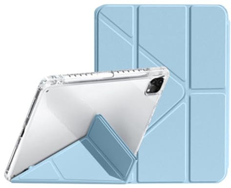 EGHFIXSD Custodia per iPad 2024, per iPad Pro 13/11 M4, Air 11/13 M2, per Pro 12.9/11 Air 4/5 di decima generazione, mini 6, con supporto a Y, in acrilico trasparente, azzurro cielo, per iPad Mini 6