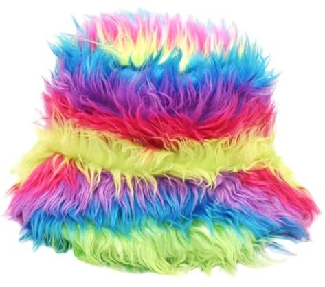Bunter Plüsch Fischerhut 1 Stück Wintermütze für Frauen und Männer | Baumwolle mit Langem Flor, für Outdoor Aktivitäten und Touren, Wiederverwendbar und Hautfreundlich