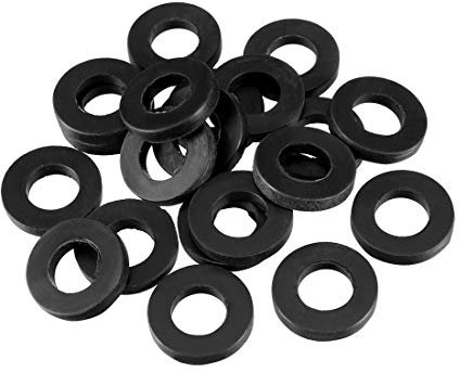 sourcing map 20 Stück Nitrilkautschuk Unterlegscheiben 19mm Außerdurchm. 10 mm Innendurchm. 3 mm Dicke für Wasserschlauch Wasserhahn