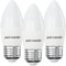 paul russells LED Light Edison Screw E27, 60watt Equivalent, 6.5W 806LM LED Bulbs, 6500K Bright Daylight, Frosted C35 ES Candle Energy Saving Non-Dimmable Chandelier Lightbulbs, 3 Pack