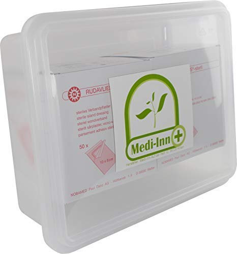 Noba Rudavlies-steril Wundpflaster 100 Stück inklusive Medi-Inn Aufbewahrungsbox (10 x 8 cm)