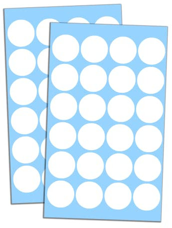 1200 Stück, 25mm Klebepunkte Runde Punktaufkleber Etiketten Markierungspunkte - Weiß