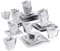 MALACASA, Serie Flora, 36 tlg. Set Marmor Porzellan Kaffeeservice Geschirrset mit je 12 Kuchenteller, 12 Tasse 220ml, 12 Untertasse für 12 Personen